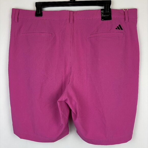 38/8.5 Hot Pink Golf Short Adidas Ultimate 365 Black Logo Lucid Fuchsia Men's - Picture 12 of 14